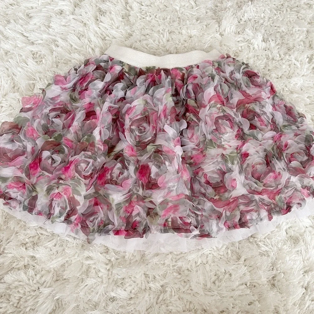 Girls texture floral skirt